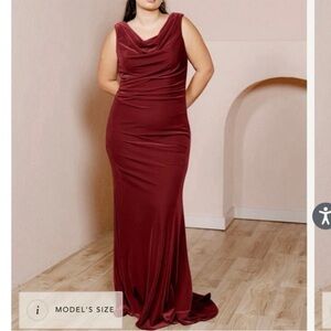 Revelry Faith Romantic Rose Velvet Bridesmaid Maxi Dress Size 8